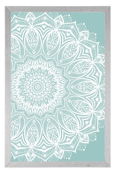 Poster Mandala de armonie pe fundal albastru