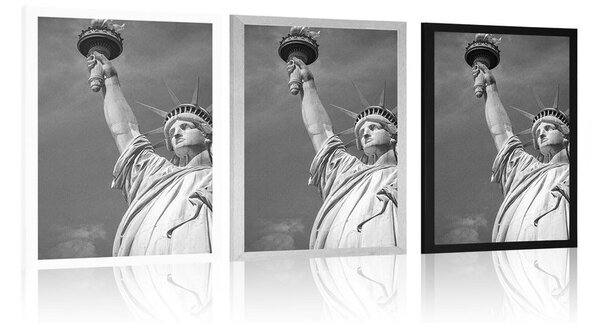 Poster Statuia libertății în design alb-negru