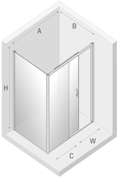 New Trendy Prime Black cabină de duș 110x90 cm dreptunghiular negru mat/sticlă transparentă K-1282