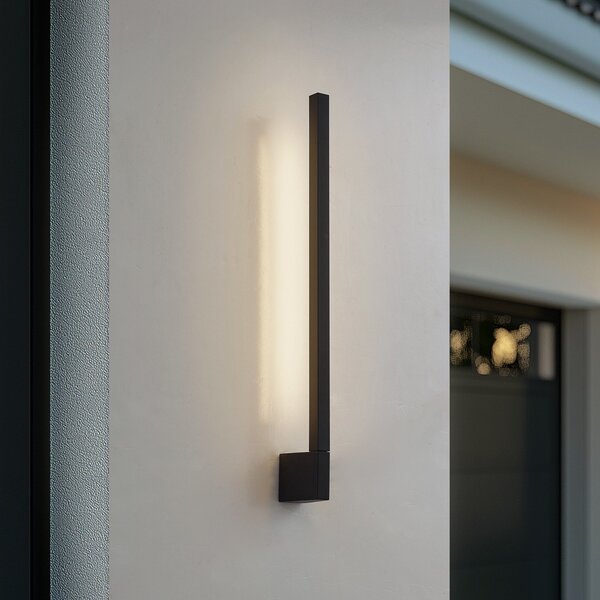 Lindby Aplică de perete LED Neano, 60 cm, negru, metal, IP54, Negru, Aluminiu, Modern