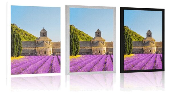 Poster Provence cu câmpuri de lavandă