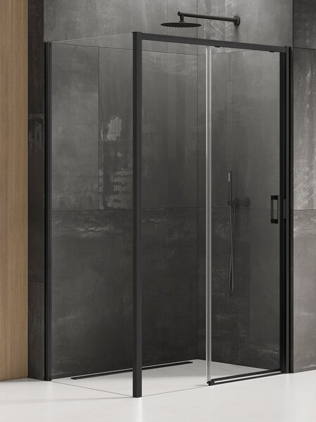 New Trendy Prime Black cabină de duș 110x90 cm dreptunghiular negru mat/sticlă transparentă K-1282