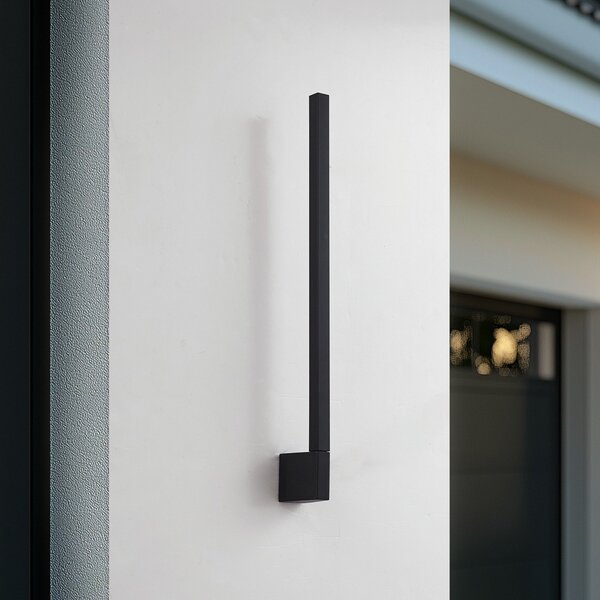 Lindby Aplică de perete LED Neano, 60 cm, negru, metal, IP54, Negru, Aluminiu, Modern