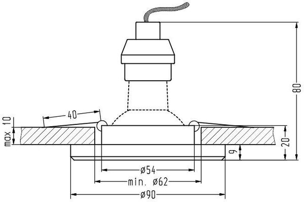 Candellux SS-23 lampă încorporată 2x50 W crom-transparent 2226965