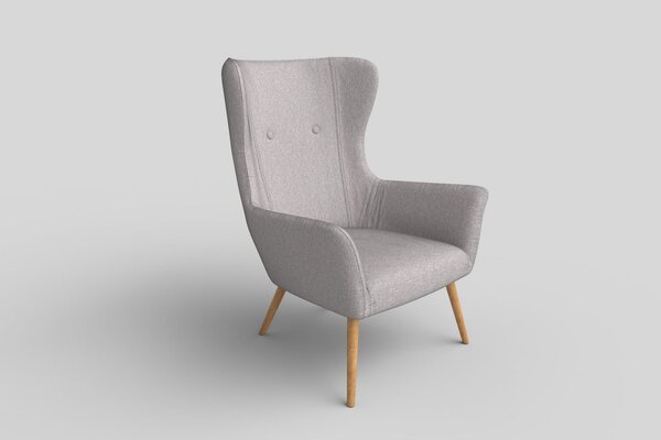 Scaun scandinav tapitat Cotto, gri deschis, 73X76X99 CM