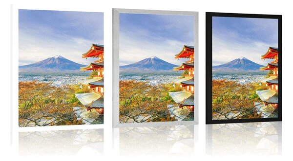Poster vedere la Chureito Pagoda și muntele Fuji