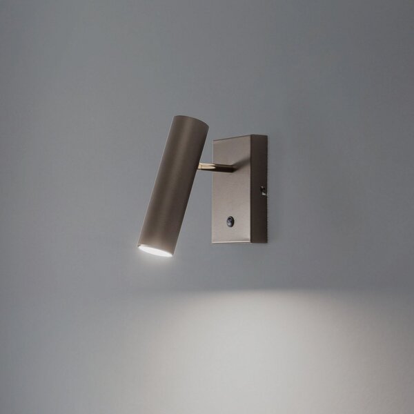 Luminex Aplică Axion, 1 lumină, culoare titan, oțel, reglabil, Auriu / Alamă, Camera de zi / sufragerie, Metal, Modern