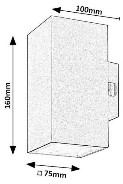 Rabalux Urfa aplica exterior 1x18 W negru 77157