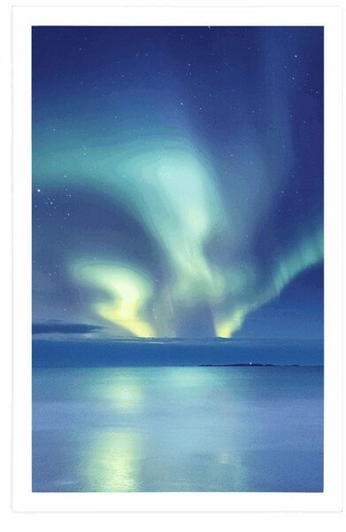Poster aurora polară deasupra oceanului