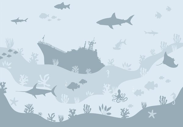 Fototapet - Sea World, albastru (147x102 cm)