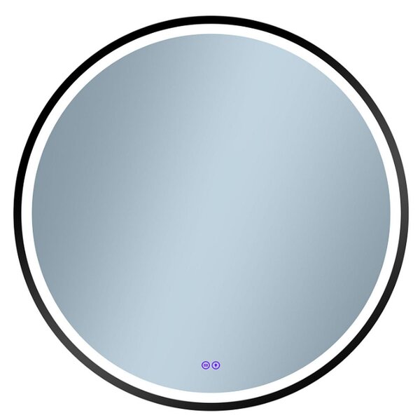 Venti Orion Black oglindă 80x80 cm rotund cu iluminare cu covoraș de încălzire negru 5905951180298
