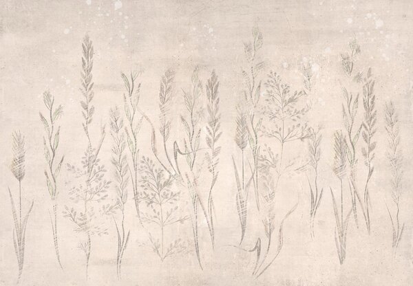 Fototapet - Desene animate cu ierburi de pajiște (147x102 cm)