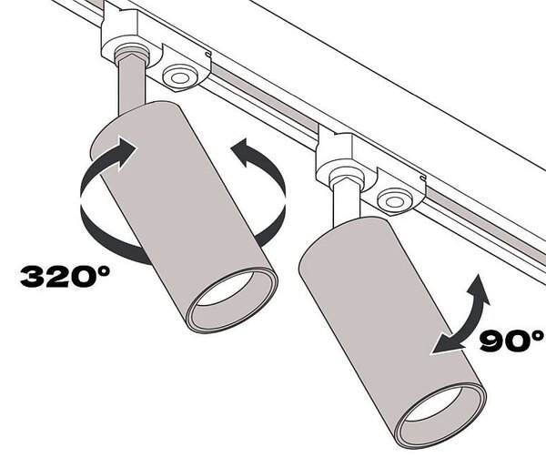 Proiector LED GU10, directionabil pe sina monofazata, 35W, alb