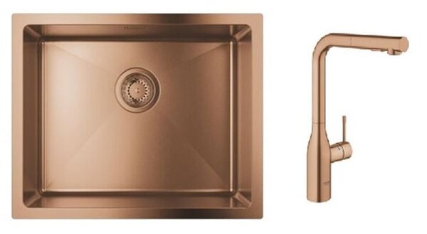 Set baterie bucătărie Grohe Essence 30270DL0, chiuveta din otel Grohe K700U 31574DL1