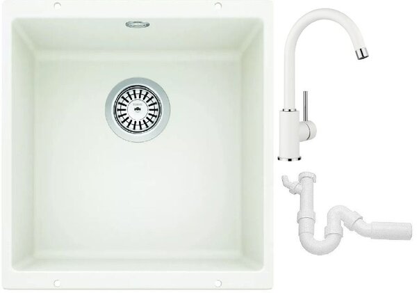 Set chiuvetă din granit Blanco Rotan 400-U 521334, baterie bucătărie Blanco Mida 519418, 137267