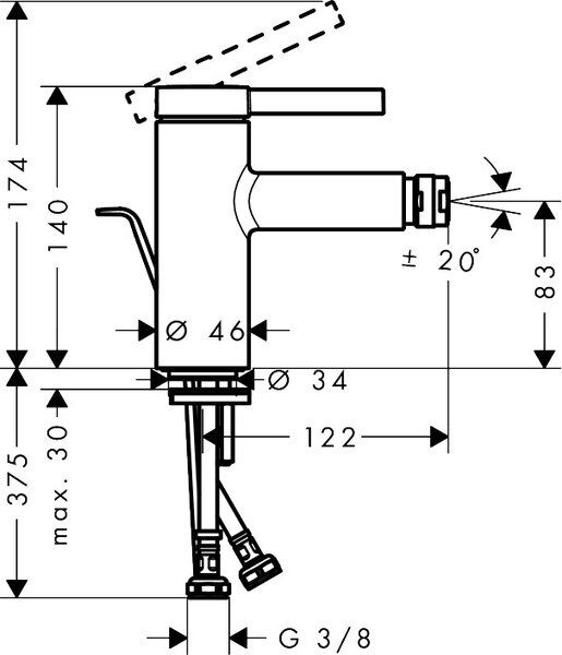 Hansgrohe Zesis S baterie bideu stativ crom 74200000