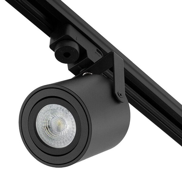 Proiector LED GU10 35W, orientabil cu adaptor de sina monofazata, metalic, negru