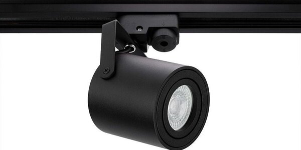 Proiector LED GU10 35W, orientabil cu adaptor de sina monofazata, metalic, negru
