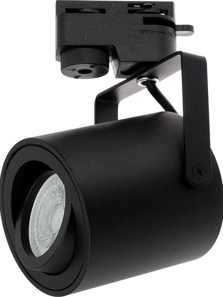 Proiector LED GU10 35W, orientabil cu adaptor de sina monofazata, metalic, negru