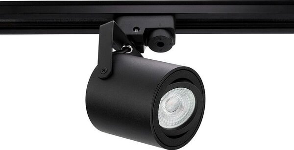 Proiector LED GU10 35W, orientabil cu adaptor de sina monofazata, metalic, negru