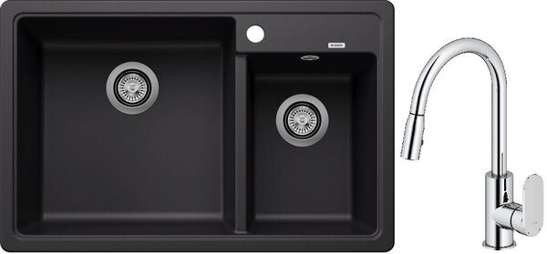 Set chiuvetă din granit Blanco Legra 8 526223, baterie bucătărie Oltens Lista 35202100
