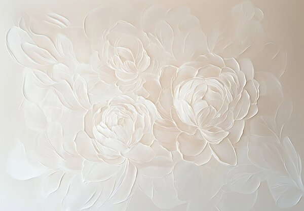Fototapet - Flori Elegante Bej (147x102 cm)