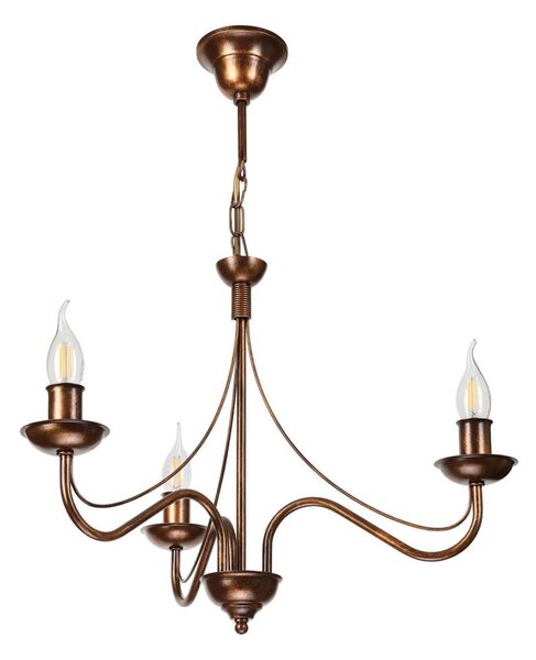 Candelabru pe lanț ANTON, 3x E14/15W/230V, finisaj bronz