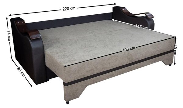 Canapea Extensibilă Sally Bonell Mini, Gri