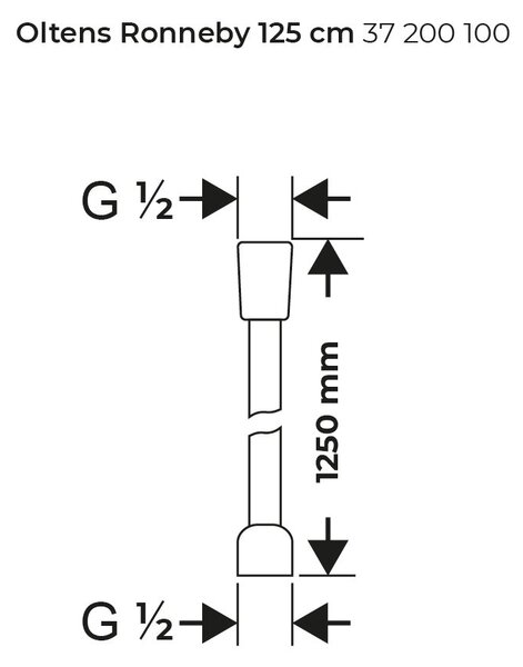 Oltens Ronneby furtun de duș 125 cm crom 37200100