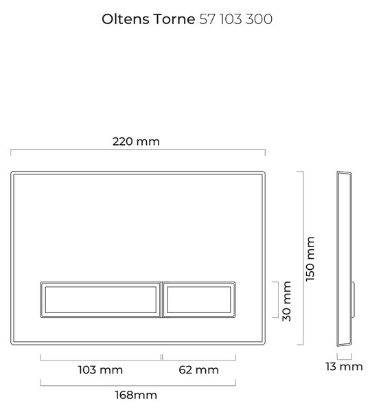 Oltens Torne buton de spălare pentru WC czarny mat 57103300