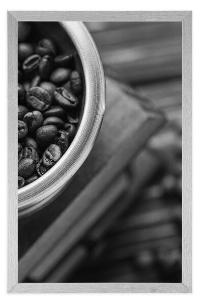 Poster mașină de măcinat cafea vintage în design alb-negru