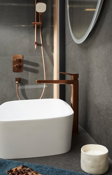 KFA Armatura Malaga Rose Gold baterie lavoar stativ || 4522-712-34