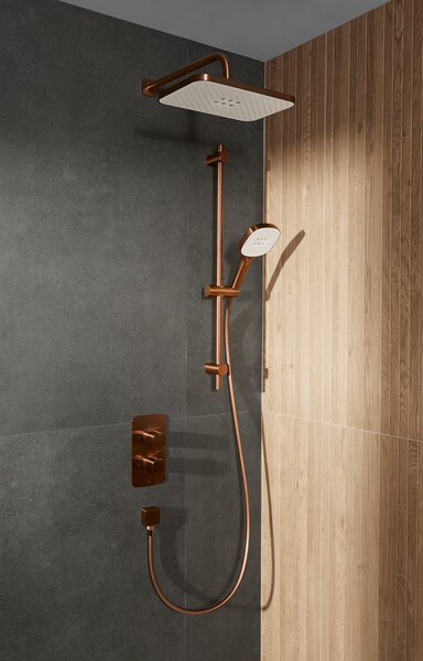 KFA Armatura Malaga Rose Gold set de duș ascuns cu termostat cu duș de ploaie cupru periat 5759-301-34