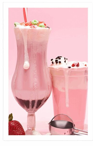 Poster cocktail de lapte roz