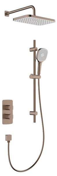 KFA Armatura Malaga Rose Gold set de duș ascuns cu termostat cu duș de ploaie cupru periat 5759-301-34