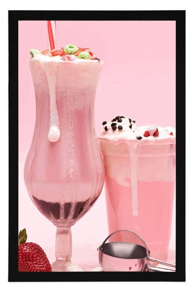 Poster cocktail de lapte roz