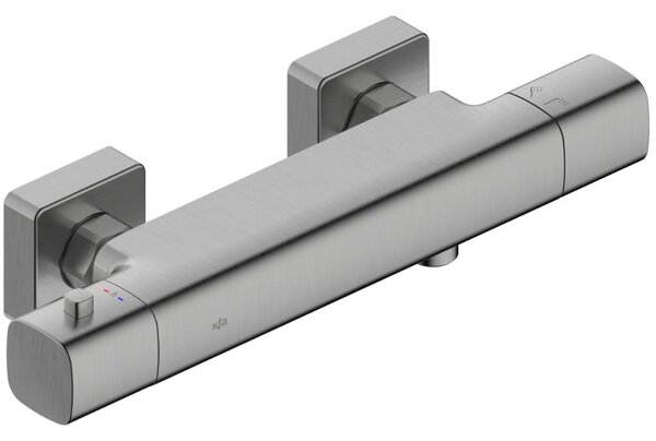 KFA Armatura Malaga Gun Metal Grey baterie de duș perete cu termostat grafit 5756-010-61