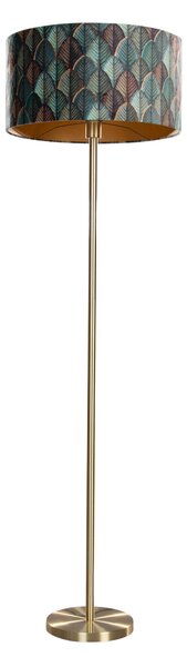 Lampă de podea din alamă cu abajur din catifea, design frunze și interior auriu 50/50/25 - Simplo