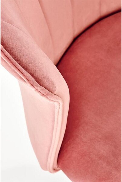 Scaun de birou PASCO, roz/negru, stofa catifelata, 55x61x77/87 cm