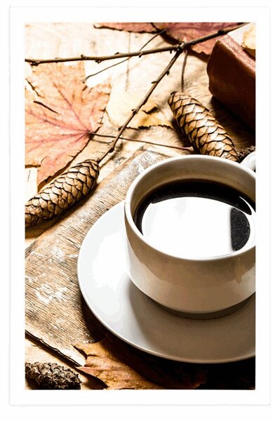 Poster o cană de cafea cu atingere de toamnă