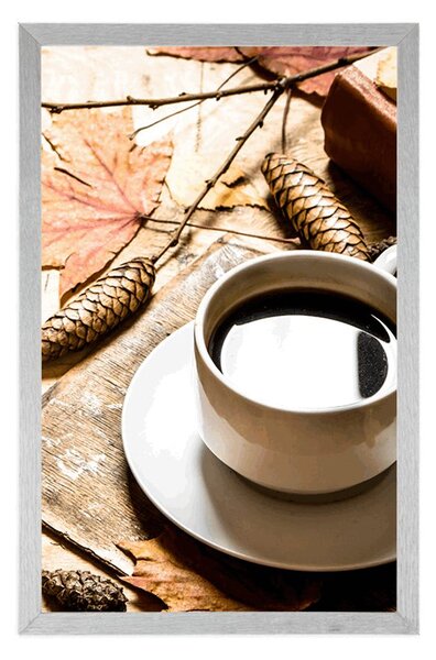 Poster o cană de cafea cu atingere de toamnă