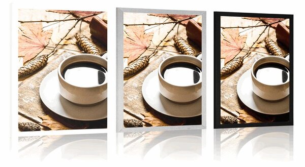Poster o cană de cafea cu atingere de toamnă