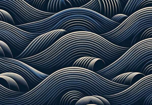 Fototapet - Valuri geometrice întunecate (147x102 cm)