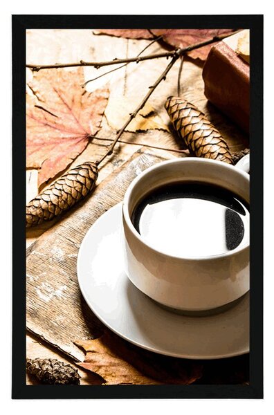 Poster o cană de cafea cu atingere de toamnă