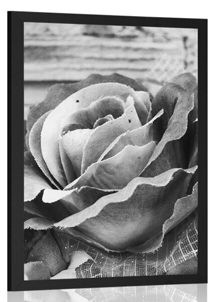 Poster trandafir elegant vintage în design alb-negru