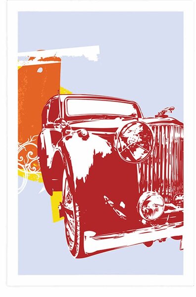 Poster mașină retro cu abstracție