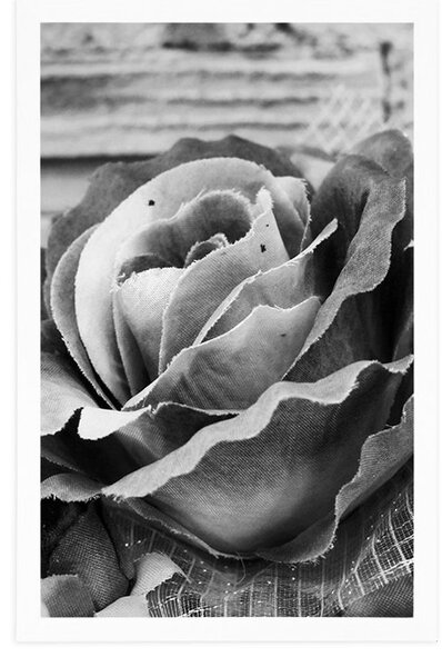 Poster trandafir elegant vintage în design alb-negru
