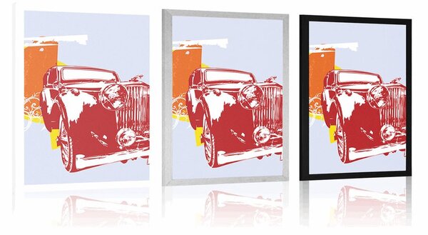 Poster mașină retro cu abstracție