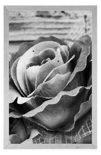 Poster trandafir elegant vintage în design alb-negru