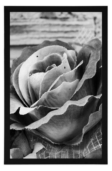 Poster trandafir elegant vintage în design alb-negru